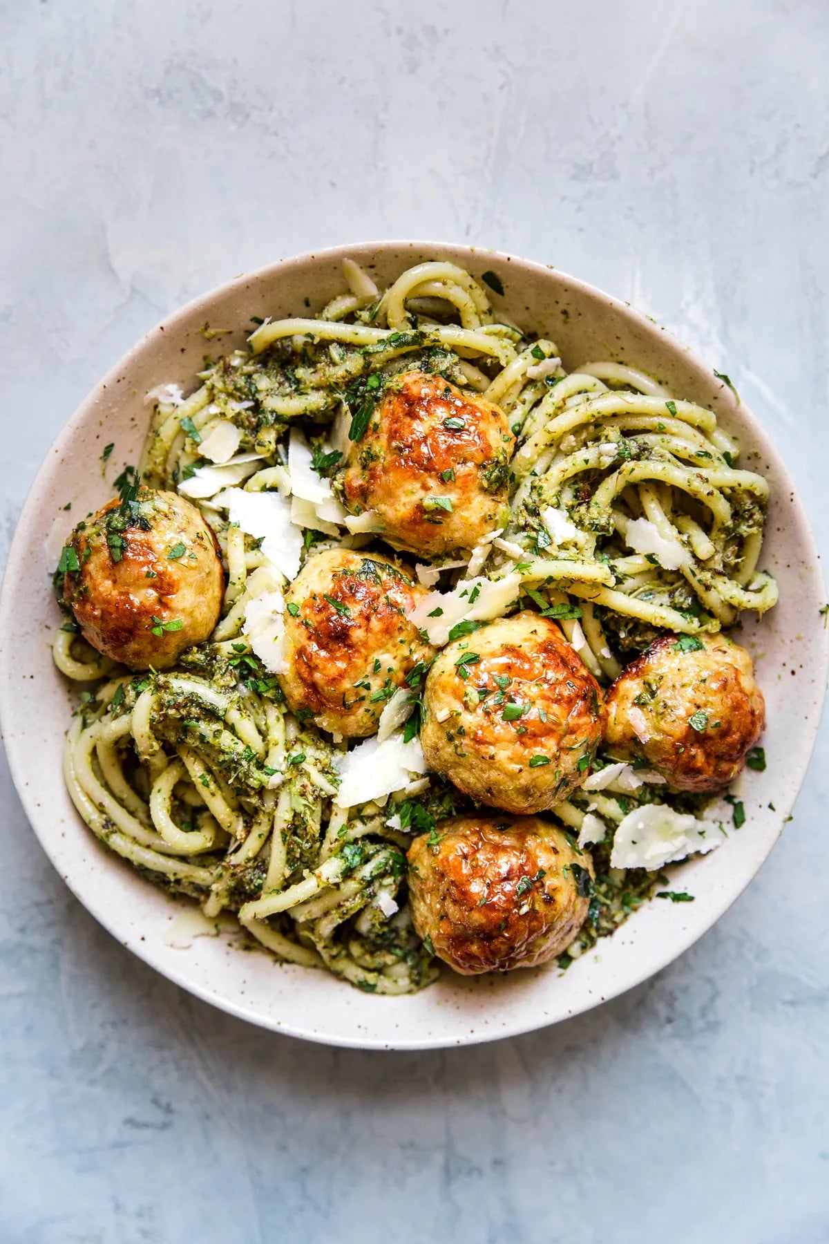 PESTO TURKEY MEATBALL PASTA